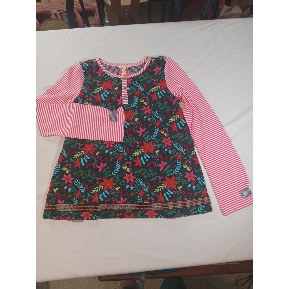 Matilda Jane Once Upon A Time Hundred Years Tunic Top 14 Green Floral‎ Christmas